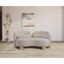 Meridian Daphne Beige Chenille Fabric Loveseat IMAGE 3