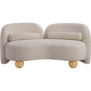 Meridian Daphne Beige Chenille Fabric Loveseat IMAGE 5