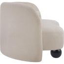 Meridian Daphne Beige Chenille Fabric Loveseat IMAGE 6