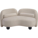 Meridian Daphne Beige Chenille Fabric Loveseat IMAGE 9