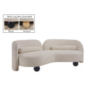 Meridian Daphne Beige Chenille Fabric Sofa IMAGE 2