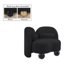  Manufacturer Color_Black -- Daphne Black Chenille Fabric Upholstered Chair IMAGE 2