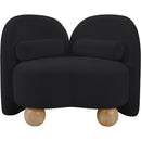 Meridian Daphne Black Chenille Fabric Chair IMAGE 5