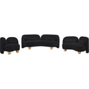 Meridian Daphne Black Chenille Fabric Loveseat IMAGE 12