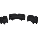 Meridian Daphne Black Chenille Fabric Loveseat IMAGE 13