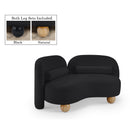  Manufacturer Color_Black -- Daphne 64" Black Chenille Fabric Upholstered Loveseat IMAGE 1