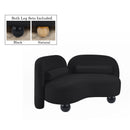  Manufacturer Color_Black -- Daphne 64" Black Chenille Fabric Upholstered Loveseat IMAGE 2