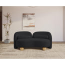 Manufacturer Color_Black -- Daphne 64" Black Chenille Fabric Upholstered Loveseat IMAGE 3