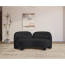  Manufacturer Color_Black -- Daphne 64" Black Chenille Fabric Upholstered Loveseat IMAGE 4