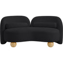  Manufacturer Color_Black -- Daphne 64" Black Chenille Fabric Upholstered Loveseat IMAGE 5