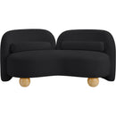 Meridian Daphne Black Chenille Fabric Loveseat IMAGE 5