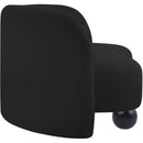  Manufacturer Color_Black -- Daphne 64" Black Chenille Fabric Upholstered Loveseat IMAGE 6