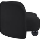 Meridian Daphne Black Chenille Fabric Loveseat IMAGE 6