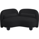  Manufacturer Color_Black -- Daphne 64" Black Chenille Fabric Upholstered Loveseat IMAGE 9