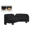  Manufacturer Color_Black -- Daphne 89" Black Chenille Fabric Upholstered Sofa IMAGE 2
