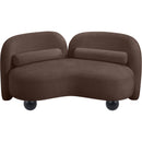 Meridian Daphne Brown Chenille Fabric Loveseat IMAGE 12
