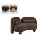 Meridian Daphne Brown Chenille Fabric Loveseat IMAGE 2