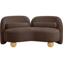 Meridian Daphne Brown Chenille Fabric Loveseat IMAGE 5