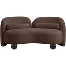  Manufacturer Color_Brown -- Daphne 64" Brown Chenille Fabric Upholstered Loveseat IMAGE 6