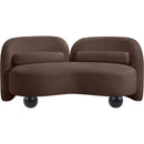 Meridian Daphne Brown Chenille Fabric Loveseat IMAGE 6