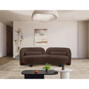 Meridian Daphne Brown Chenille Fabric Sofa IMAGE 4