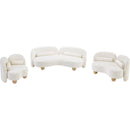 Meridian Daphne Cream Chenille Fabric Chair IMAGE 19
