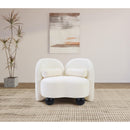  Manufacturer Color_Cream -- Daphne Cream Chenille Fabric Upholstered Chair IMAGE 4