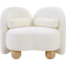  Manufacturer Color_Cream -- Daphne Cream Chenille Fabric Upholstered Chair IMAGE 5