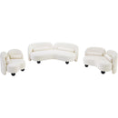 Meridian Daphne Cream Chenille Fabric Loveseat IMAGE 13