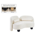  Manufacturer Color_Cream -- Daphne 64" Cream Chenille Fabric Upholstered Loveseat IMAGE 2