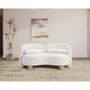  Manufacturer Color_Cream -- Daphne 64" Cream Chenille Fabric Upholstered Loveseat IMAGE 3