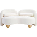  Manufacturer Color_Cream -- Daphne 64" Cream Chenille Fabric Upholstered Loveseat IMAGE 5