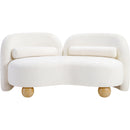 Meridian Daphne Cream Chenille Fabric Loveseat IMAGE 5