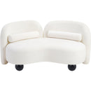  Manufacturer Color_Cream -- Daphne 64" Cream Chenille Fabric Upholstered Loveseat IMAGE 9