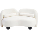 Meridian Daphne Cream Chenille Fabric Loveseat IMAGE 9