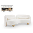 Meridian Daphne Cream Chenille Fabric Sofa IMAGE 1
