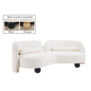  Manufacturer Color_Cream -- Daphne 89" Cream Chenille Fabric Upholstered Sofa IMAGE 2