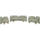 Meridian Daphne Mint Chenille Fabric Loveseat IMAGE 12