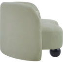 Meridian Daphne Mint Chenille Fabric Loveseat IMAGE 6