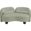 Meridian Daphne Mint Chenille Fabric Loveseat IMAGE 9