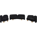  Manufacturer Color_Black -- Meridian Daphne Stationary Fabric Loveseat IMAGE 12