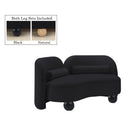  Manufacturer Color_Black -- Meridian Daphne Stationary Fabric Loveseat IMAGE 2