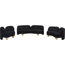 Meridian Daphne Black Velvet Sofa IMAGE 12