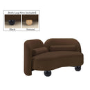  Manufacturer Color_Brown -- Daphne 64" Brown Velvet Upholstered Loveseat IMAGE 2