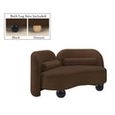 Meridian Daphne Brown Velvet Loveseat IMAGE 2