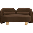  Manufacturer Color_Brown -- Daphne 64" Brown Velvet Upholstered Loveseat IMAGE 5