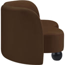  Manufacturer Color_Brown -- Daphne 64" Brown Velvet Upholstered Loveseat IMAGE 6