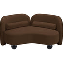  Manufacturer Color_Brown -- Daphne 64" Brown Velvet Upholstered Loveseat IMAGE 9
