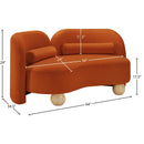  Manufacturer Color_Cognac -- Daphne 64" Cognac Velvet Upholstered Loveseat IMAGE 17