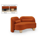  Manufacturer Color_Cognac -- Daphne 64" Cognac Velvet Upholstered Loveseat IMAGE 1